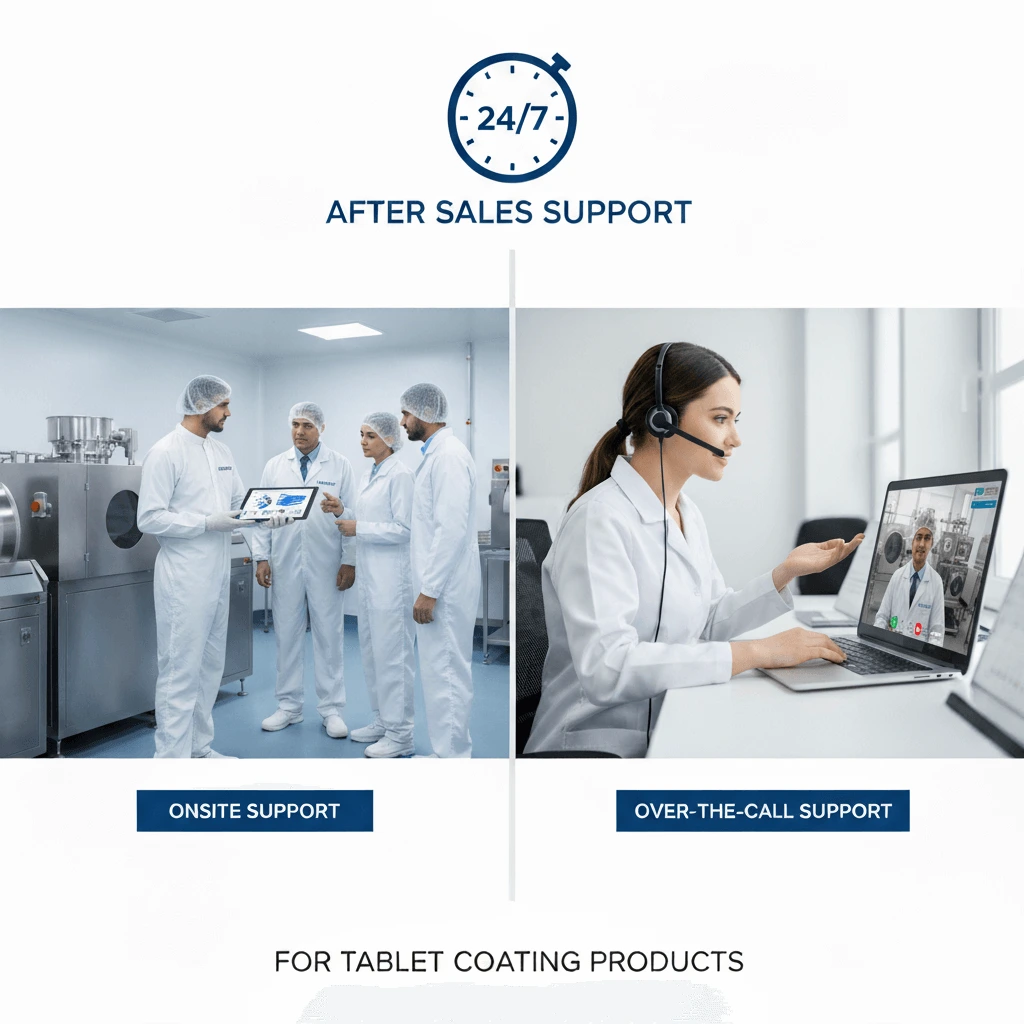24/7 expert technical support for pharmaceutical coating operations